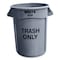 Rubbermaid Commercial 32 gal Round Cylinder Trash Can, Gray, Open Top, Plastic FG263294GRAY - alternate 1